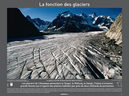 Le glacier de la Mer de Glace dans les Alpes en France